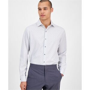Alfani Mens Printed Button Down Dress Shirt, NWT